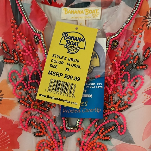 Banana Boat NWT Ladies Floral Cover Up - Picture 3 of 5